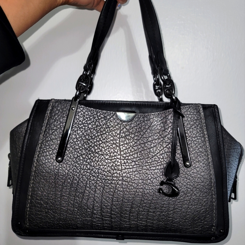 Coach Dreamer Black Textured Shoulder Bag
